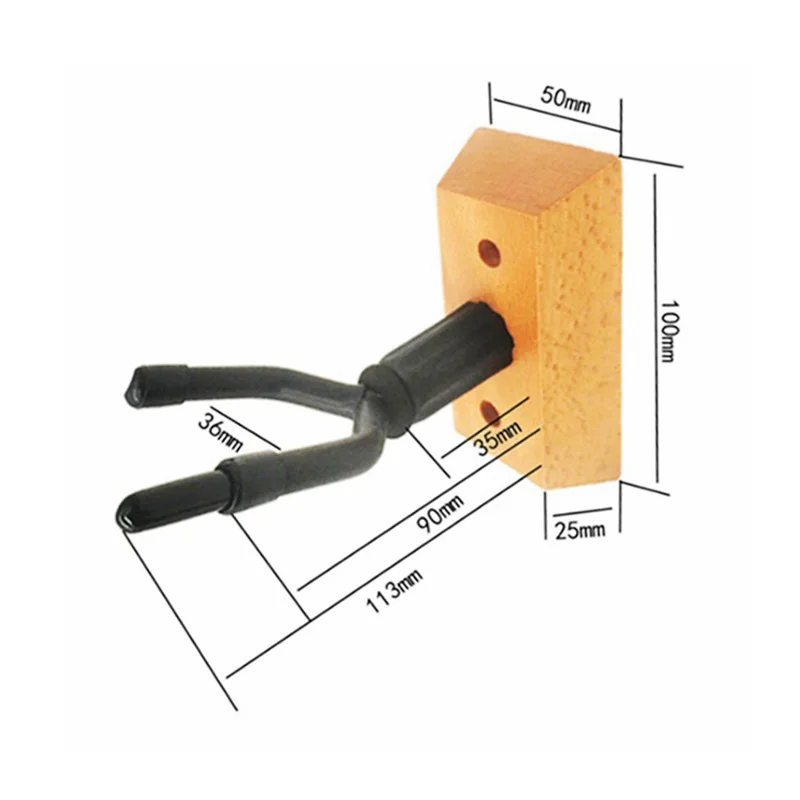 Violin Viola Wall Mount Hanger Wall Hook with Bow Hook Wooden Base 1 Pack for Displaying and Storing Violins Accessories
