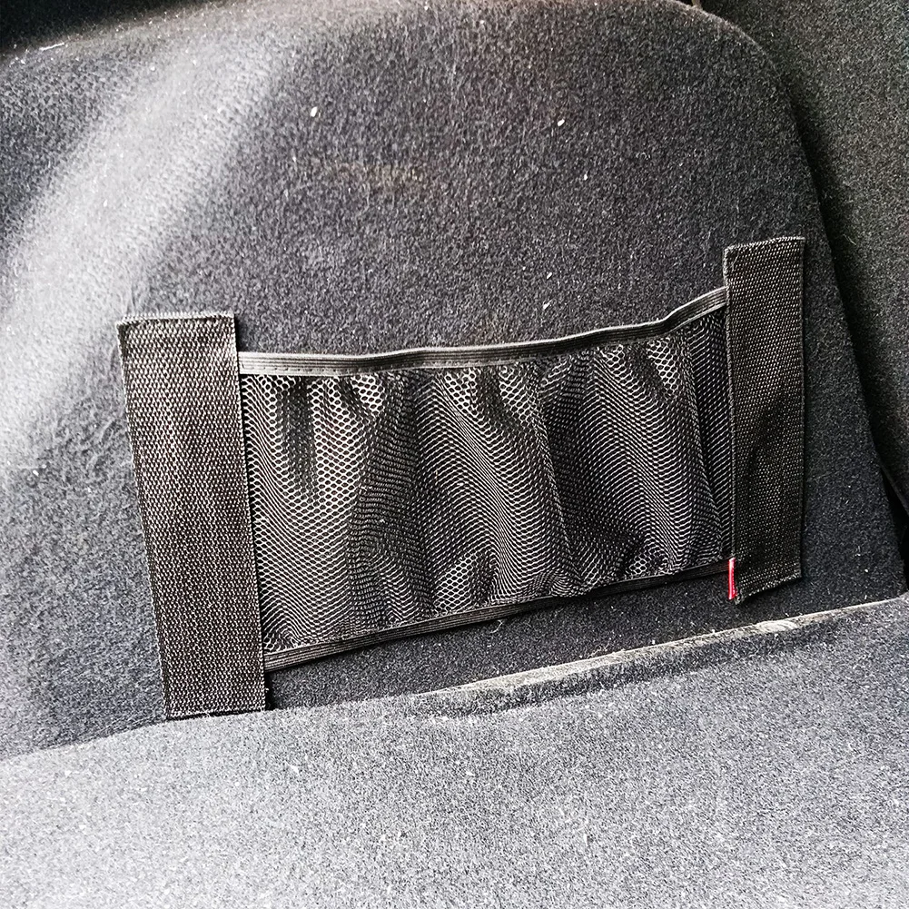 Trim Storage Bag Elastic Organizer Pocket Mesh Polyester Practical String Net Trunk Accessory Back Rear Brand New