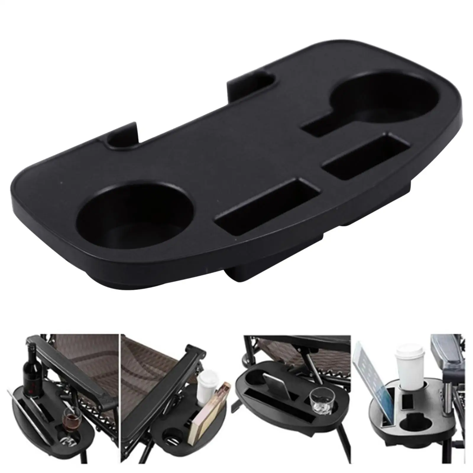 Portable Recliner Clip On Side Table Cup Holder Beverage Tray Folding Reclining Chairs for Garden Camping Outdoor Picnic Hiking