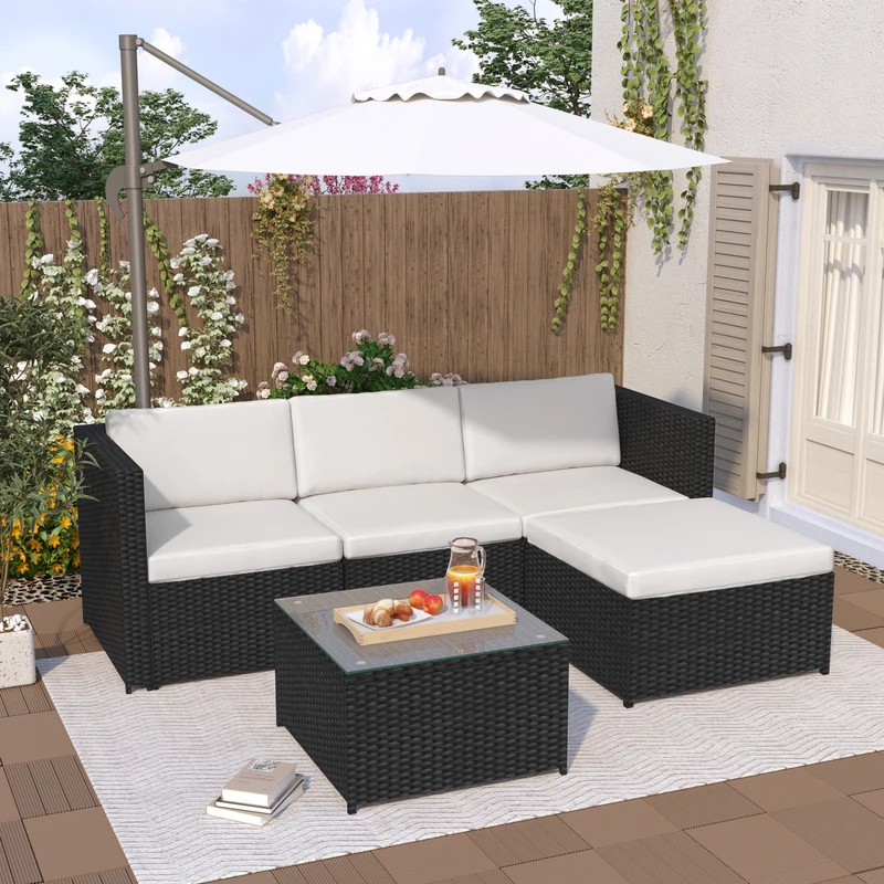 Black Outdoor Corner Sofa Set | tunersread.com