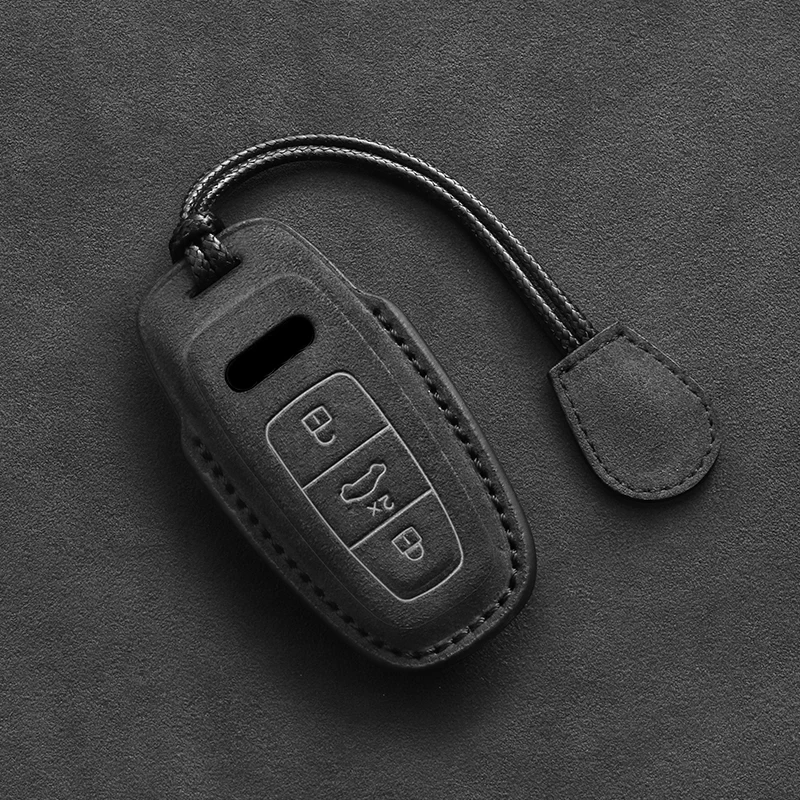 Leather Car Key Case Fob for Audi A6 A4 A5 A7 A8 C8 Q8 8S 8W Q7 B9 4M S5 S4 S7 D5 TT TTS TFSI E-Tron