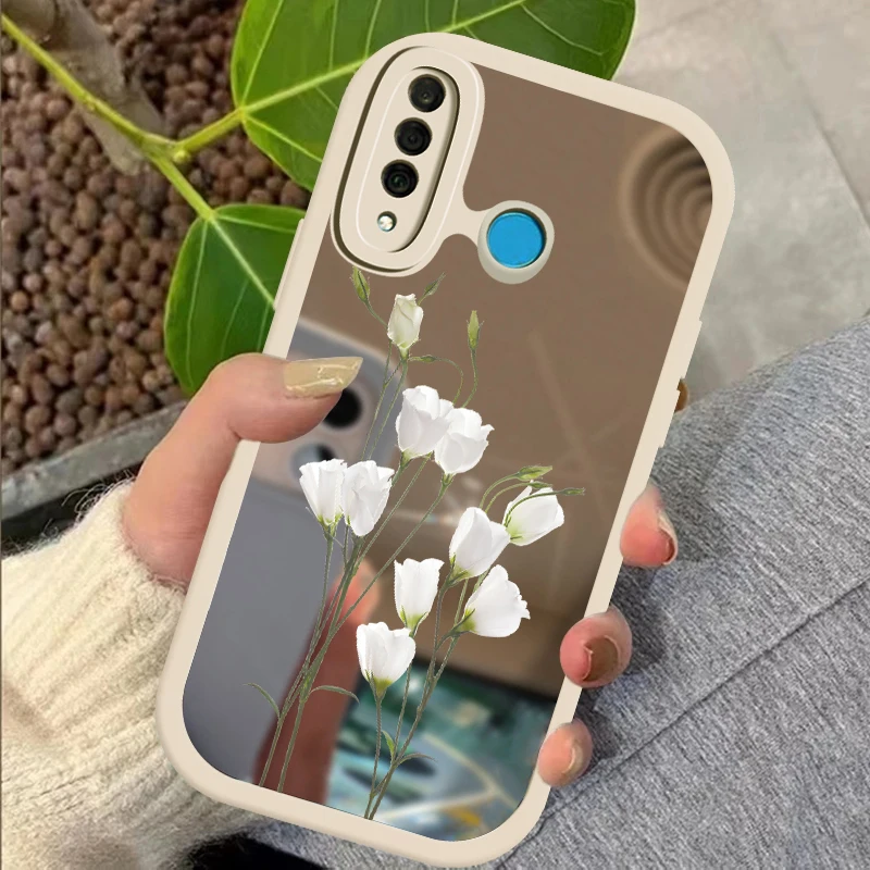 Cover Cellulare con Cordoncino per Huawei P40 Lite 4G, Custodia Trasparente TPU con Tracolla, Silicone Antiurto (Nero, For Huawei P40 Lite 4G