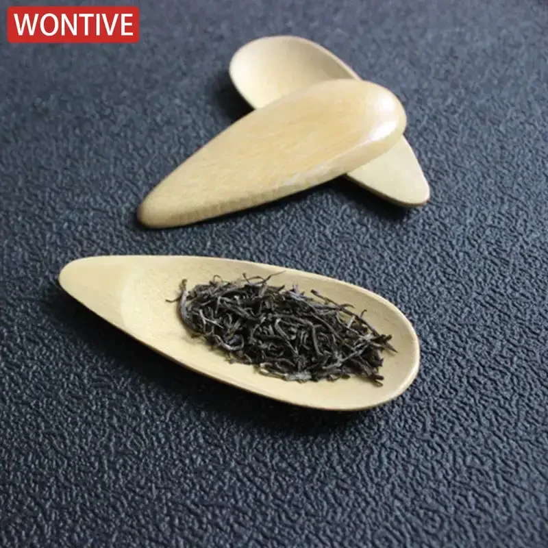 1-3pcs Bamboo Tea Scoops Kung Fu Tea Spoon saucer Black Green Shovel Kitchen home afternoon tea tableware Gift Friends tea spoons
