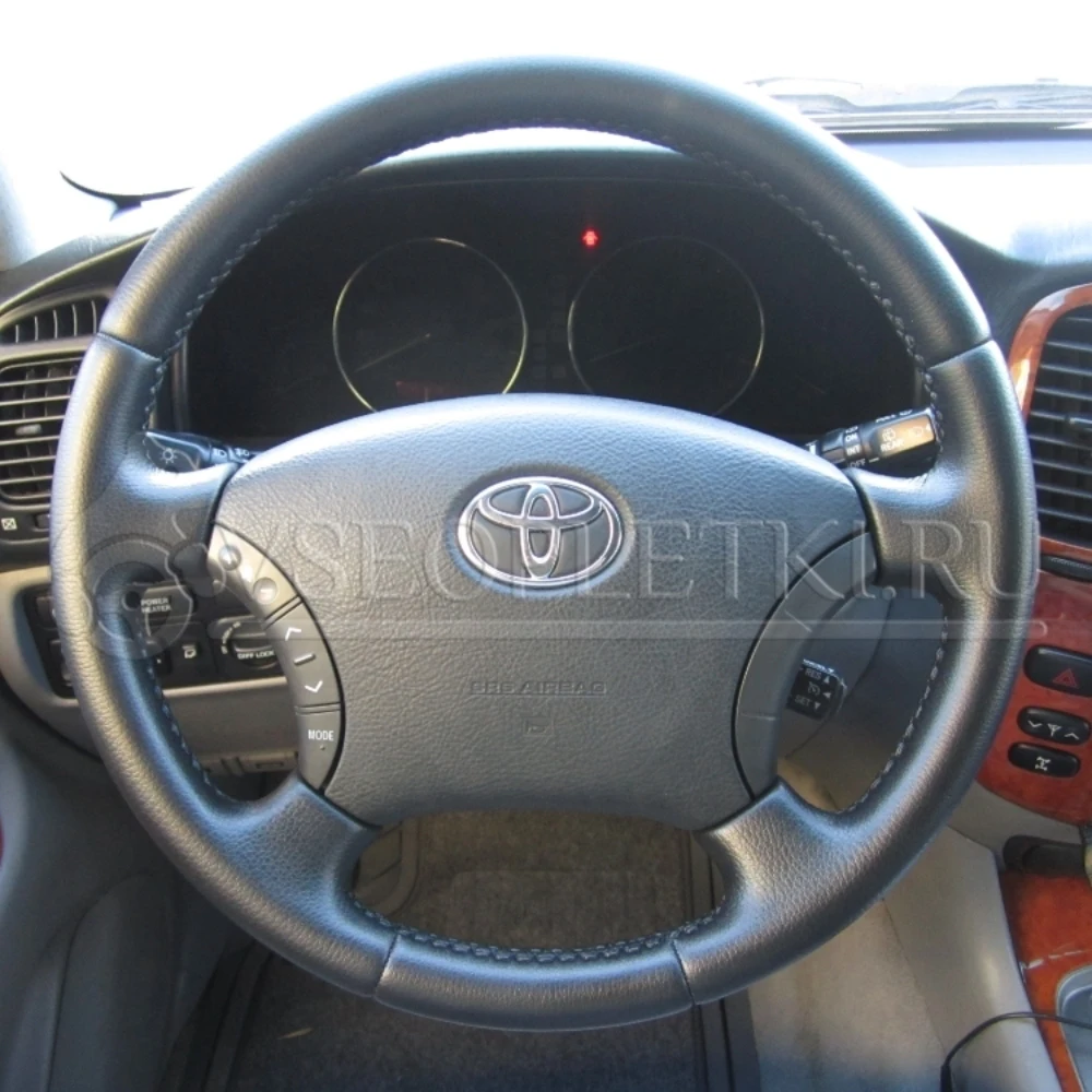 Оплетка на руль &quotToyota Camry&quot (Тойота Камри 30 кузов) для кожаного руля - черная