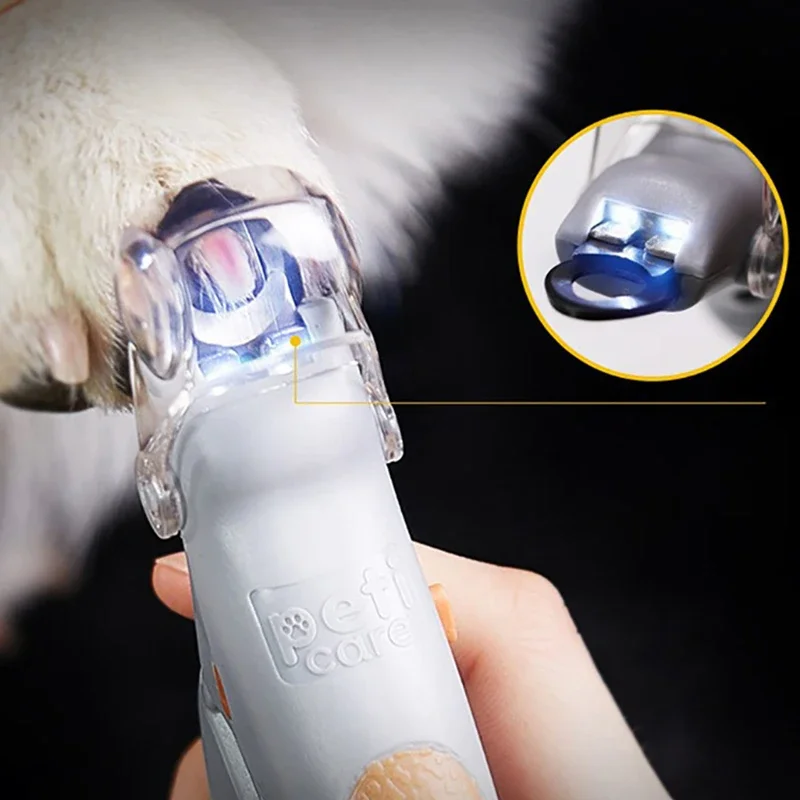Pet Nail Clipper with LED Lights Magnifying Convex Mirror Multifunction Dog Cat Nail Trimmer Pet Grooming Cleaning Supplies pet nail clipper