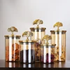 Deer head cover glass seasoning jar kitchen storage bottle large glass storage jar coffee container candy jar honey bottle.