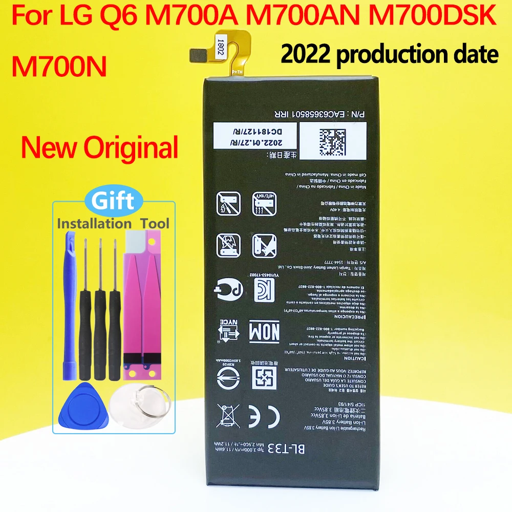Новый оригинальный аккумулятор 3000 мАч BL-T33 для телефона LG Q6 M700A M700AN M700DSK M700N высокое
