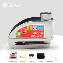 Enhanced Motorcycle and Bicycle Anti-Theft Alarm Lock with Reminder Rope and Storage Bag (Silver)