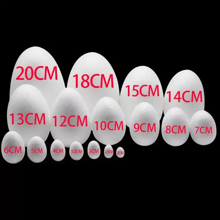 2-7cm weiße Oster-Schaumstoffeier aus Styropor, künstliche Eier zum Bemalen für Kinder, handgemachte Frühlings-Oster-Party-Dekoration, DIY-Kranz-Bastelarbeiten