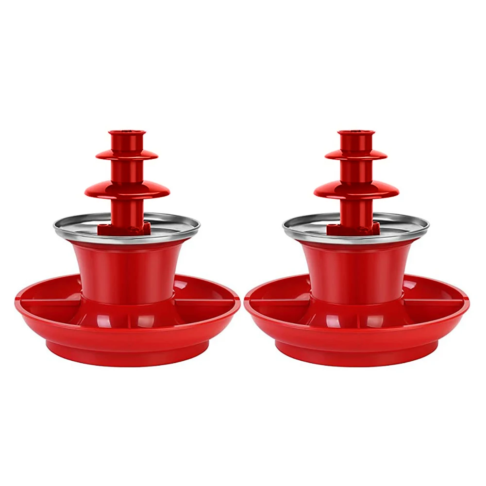 3 Layer Mini Chocolate Fountain with Fruits/Nuts/Treats Serving Tray Chocolate Melting Machine for Weddings Birthday Parties