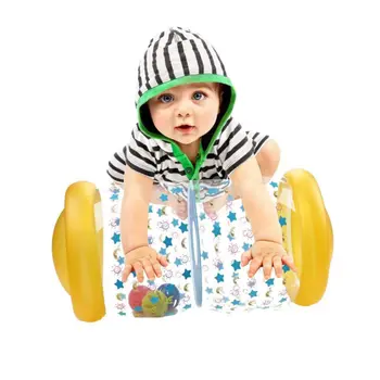 Inflatable Baby Crawling Roller Toys With Rattle Balls PVC Toddler Standing Early Educational Toys Crawling Learning Roller