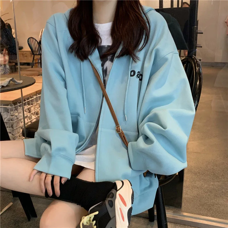 

Y2K Solid Zip-up Hoodie Harajuku Korean Style KPOP Straykids Hoodies Sweatshirt Long Sleeve Patchwork Women Hoodies Pullovers