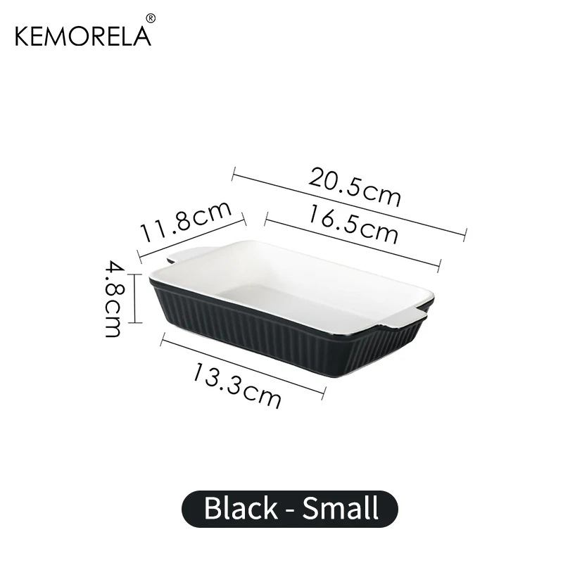 צלחת אפייה קרמיקה, זמין ב-3 גדלים מחבת לאסניה עמוקה לתנור, עם ידיות, כלי אפייה בטוח ועמיד לתנור