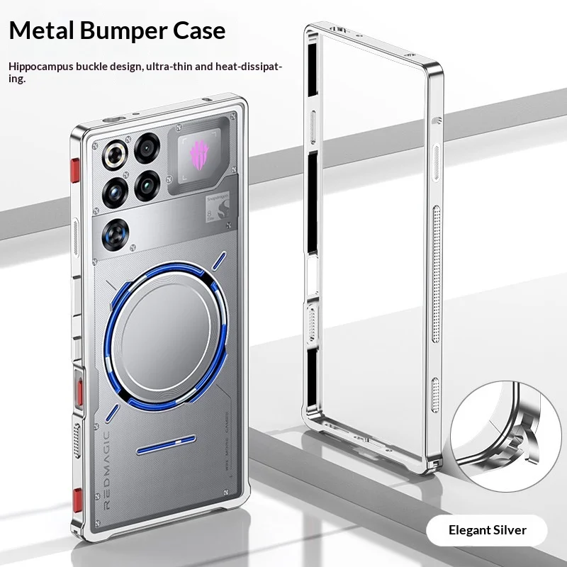 Enhanced Metal Frame Heat Dissipation Shockproof Bumper Case with Bare Machine Feel