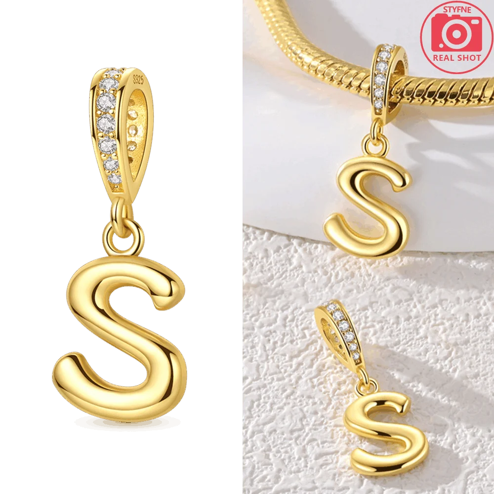 Elegant 925 Sterling Silver Alphabet Charms - Personalized DIY Jewelry Gift