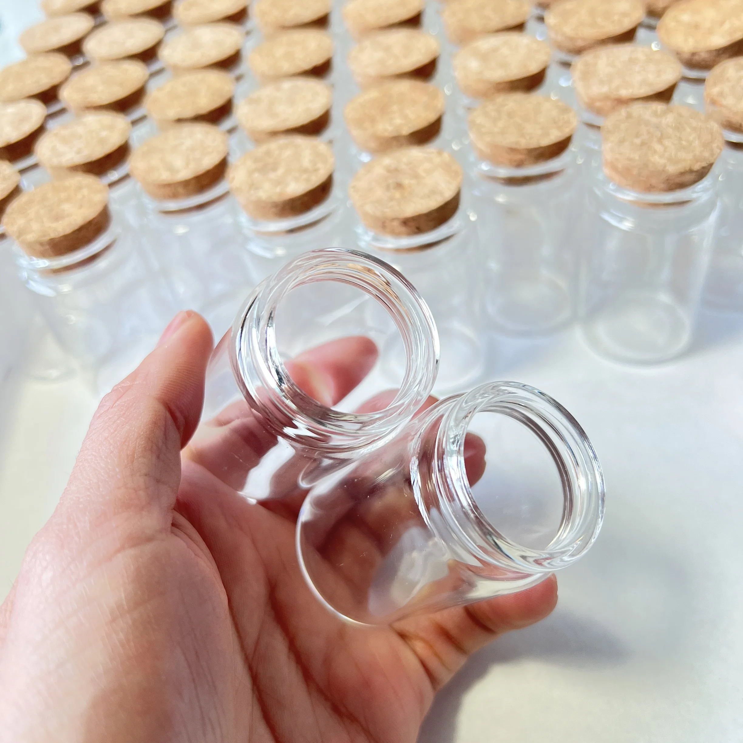 8/30 Pcs 40ml Glass Bottle Cork Stopper Tiny Glass Jars Transparent Empty Mini Containers DIY Wedding Favors Wishing Bottles 6