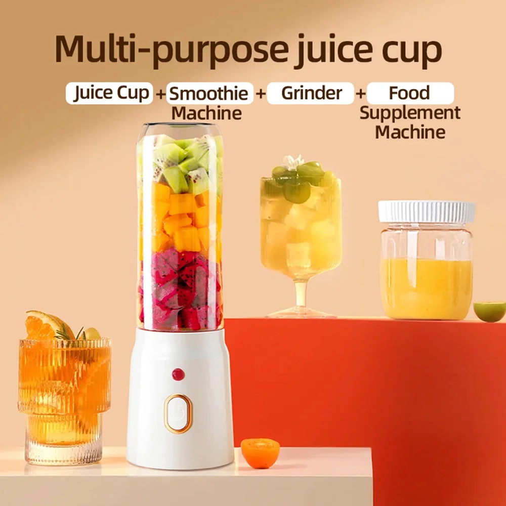 Mini Portable Blender Electric Fruit Juice Smoothie Orange Fresh Juice Blender Multifunction Rechargeable Auxiliary Food Mixer