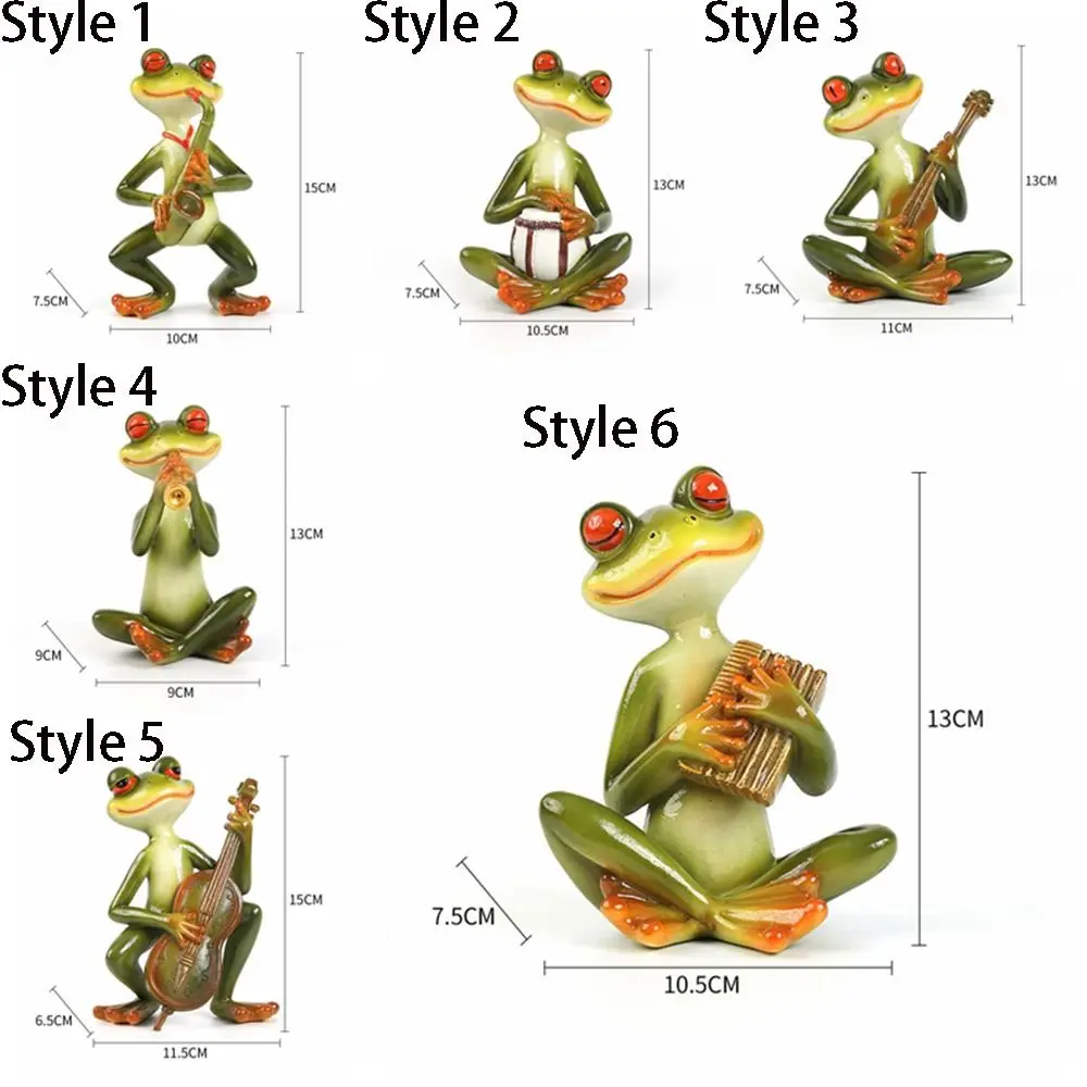 Crafts Resin Frog Statue Creative Cute Animal Sculpture Handicraft Simulated Miniatures Figurine Office