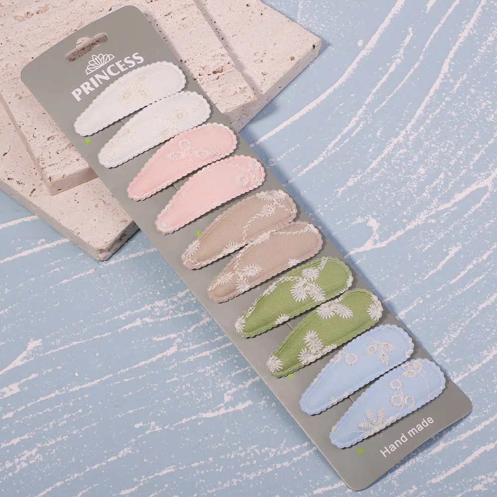 10pcs/set Embroidery Printed Snap Hair Clips for Girls Kids BB Hairpins Color 15 S7862c6d92df648dfb33704505b176b19k