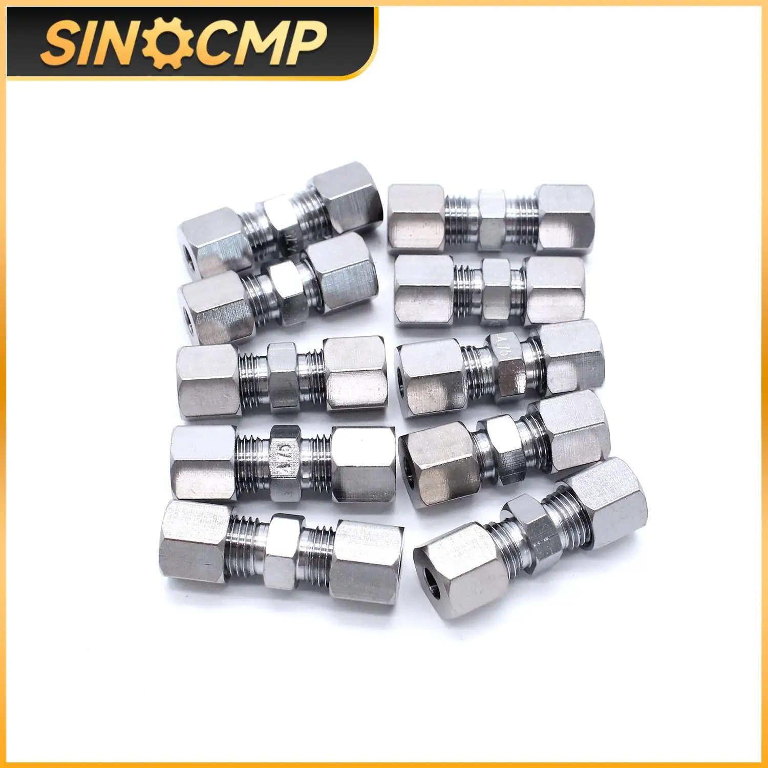 

10pcs Universal Brake Line Union Fittings Straight Reducer Compression Kits Connector 3/16" OD Hydraulic Brake Lines Pipe