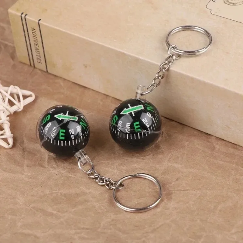1PC Portable Lightweight Emergency Compass Outdoor Survival Keychain Ball Compass Tool for Navigation