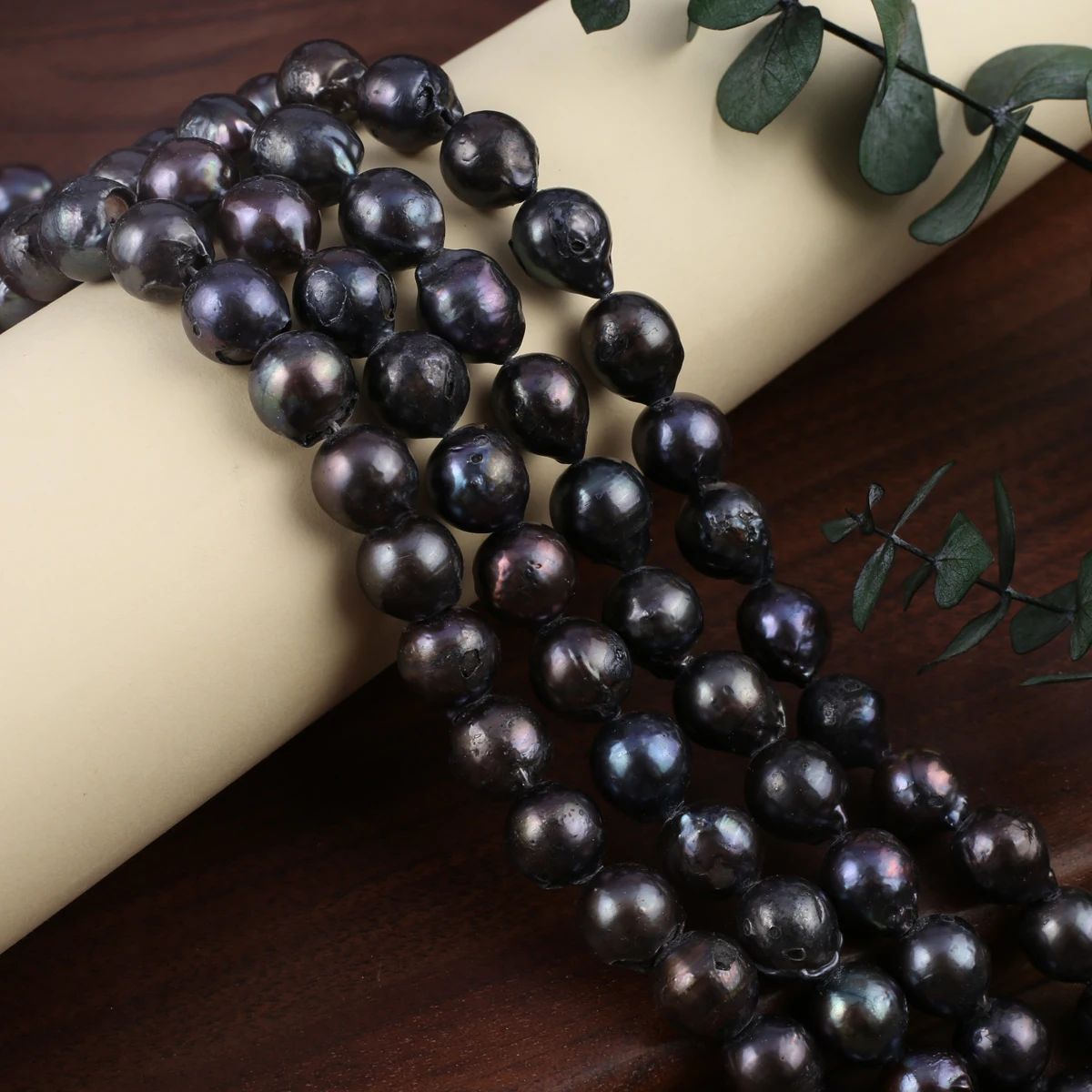Black Natural Freshwater Pearl Baroque Round Beads DIY Jewelry Making Necklace Earrings Bracelet Accessories Charm Gift 10-11mm