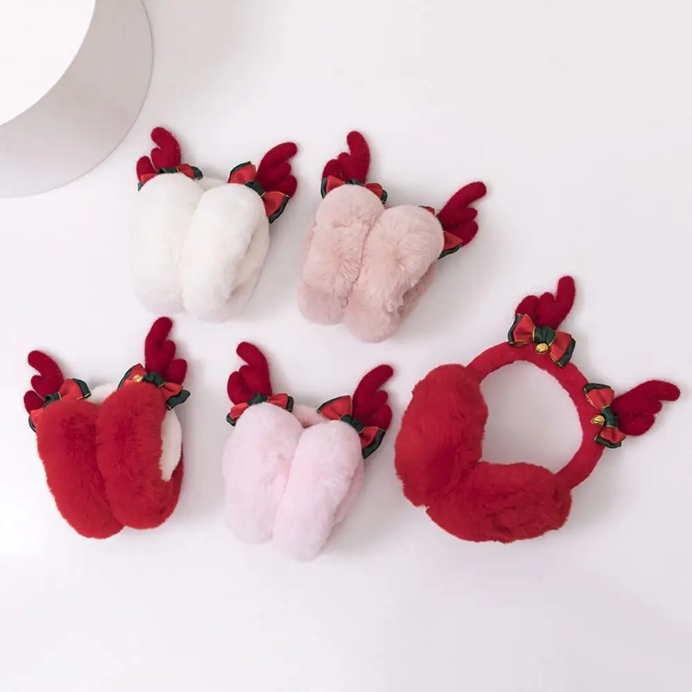 Cold Protection Soft Plush Earmuffs Faux Fur Women Men Folding Ear Warmer Winter Warm Christmas Antlers Ear-Muffs Gifts