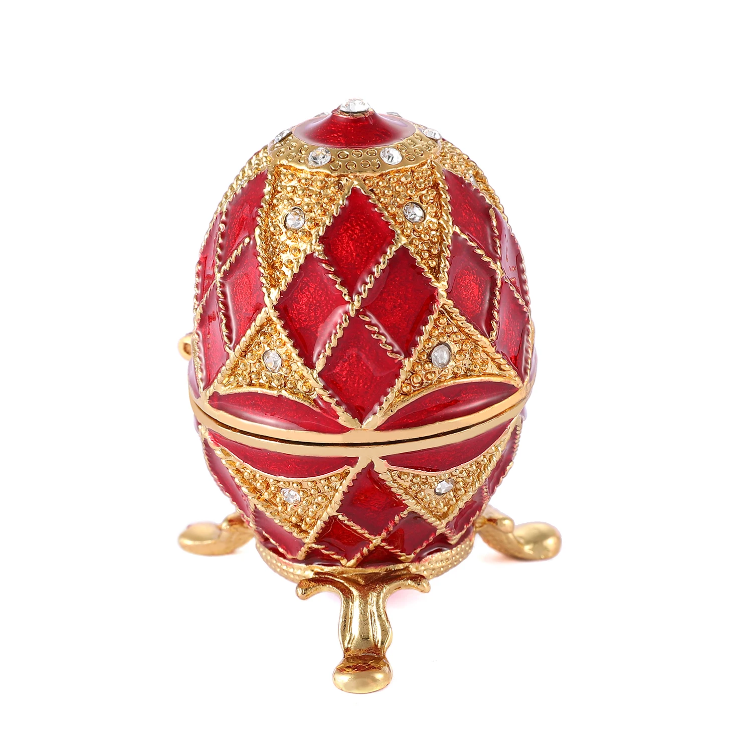Qifu Nuovo Arriva Rosso Faberge Egg Decorazione Della Casa Gingillo Scatole