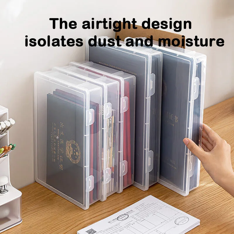 Home office supplies storage box multifunctional desktop large capacity A4 paper transparent plastic storage box dustproof
