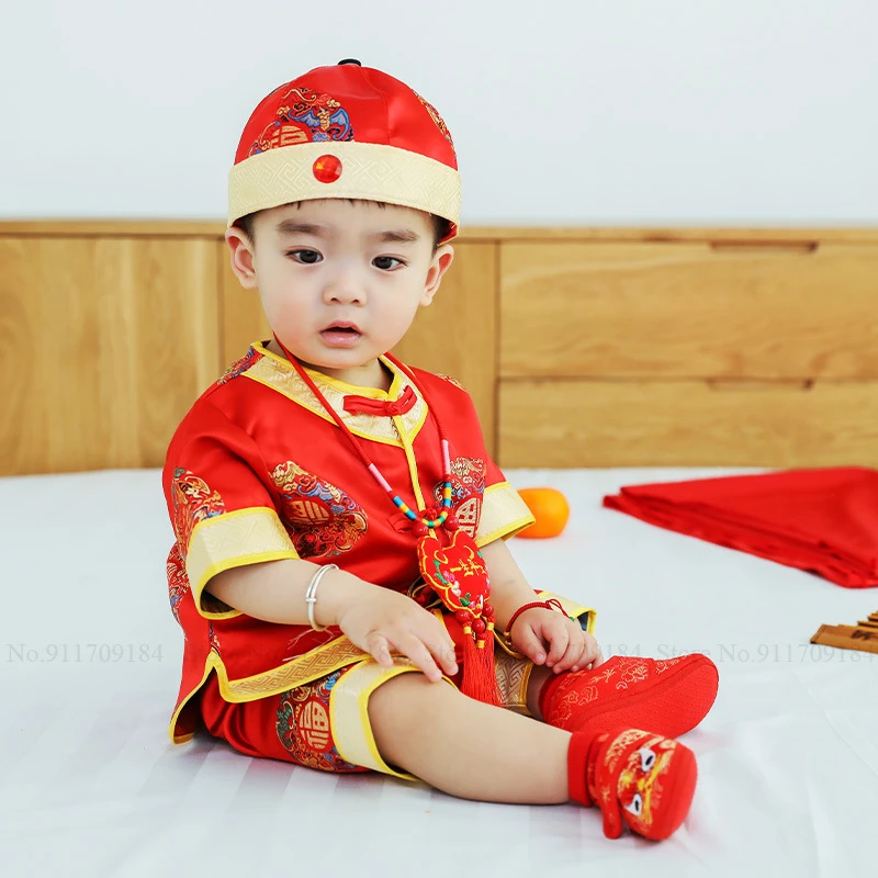 New Year Baby Boy Girl Traditional Chinese Style Tang Suit Newborn