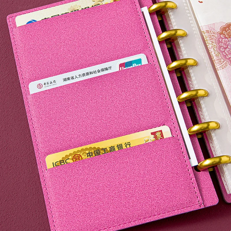 Leather Cover Money Organizer Pouch Book Business Card Organizer Money Budget Book Gift Box Package card holder