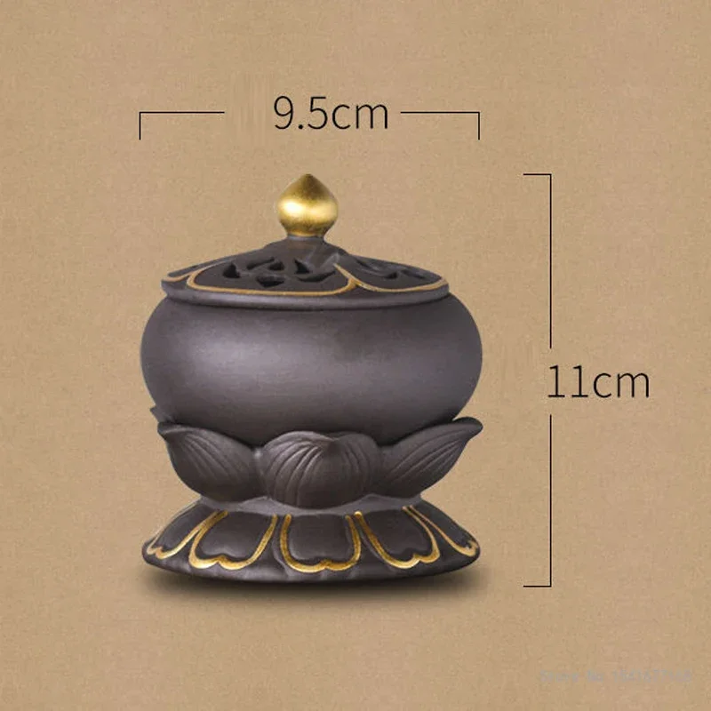 Creative Purple Sandalwood Incense Burner, Home Indoor, Chinese Zen Incense Lotus Shaped, High-end Tea Ceremony Decor, 1Pc