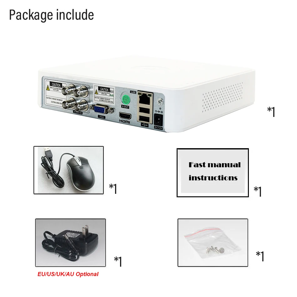 CCTV Security 4CH Channel 5M-N Coaxial Audio DVR AHD Hybrid 5 In 1 H.265 for 5MP 12.5Fps 1080P TVI CVI CVBS IP Camera P2P Onvif Network Video Recorder