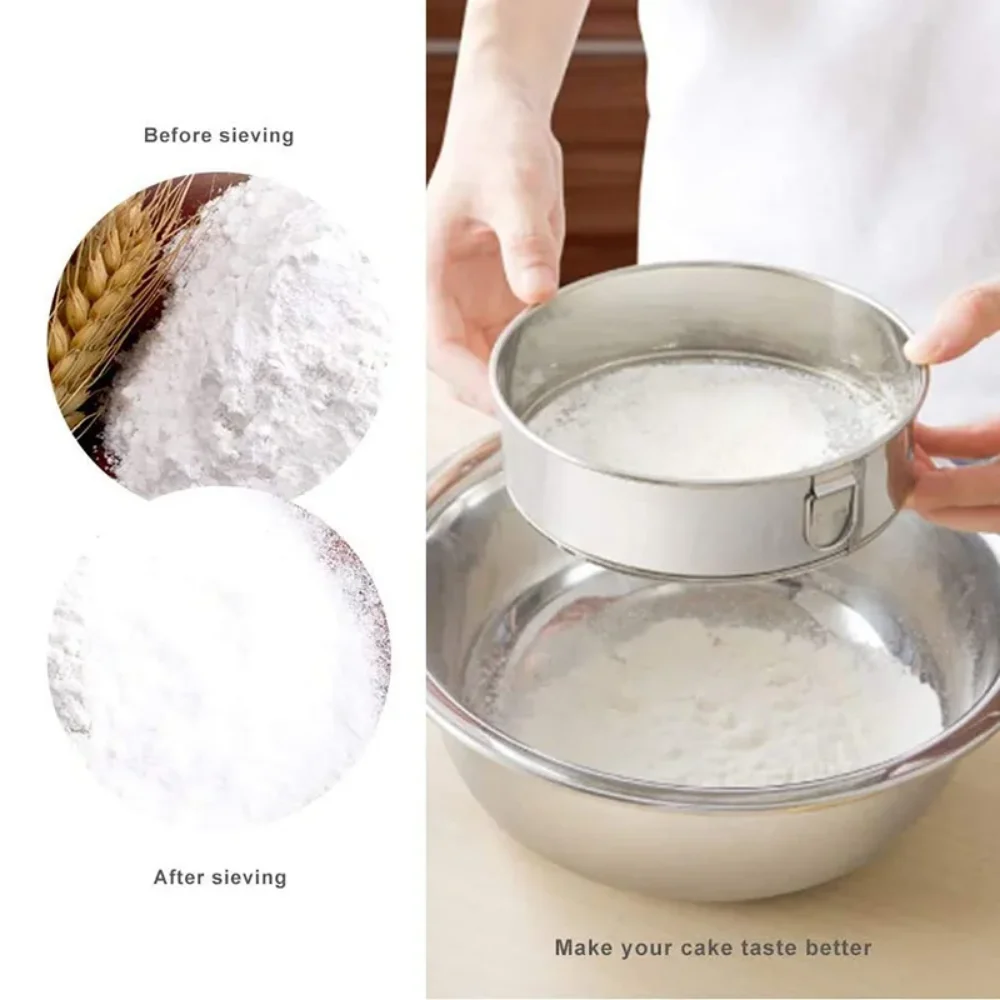 Flour Matcha Powder Rice Sieve Baking Kitchen Tools 40 Mesh Bottom Mesh