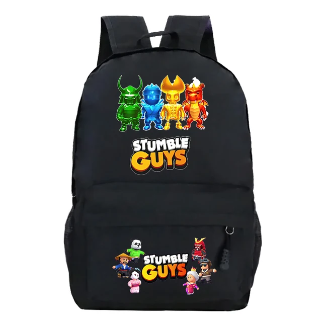 $42.000.-Mochila escolar diseño stumble guys + estuche + Lonchera