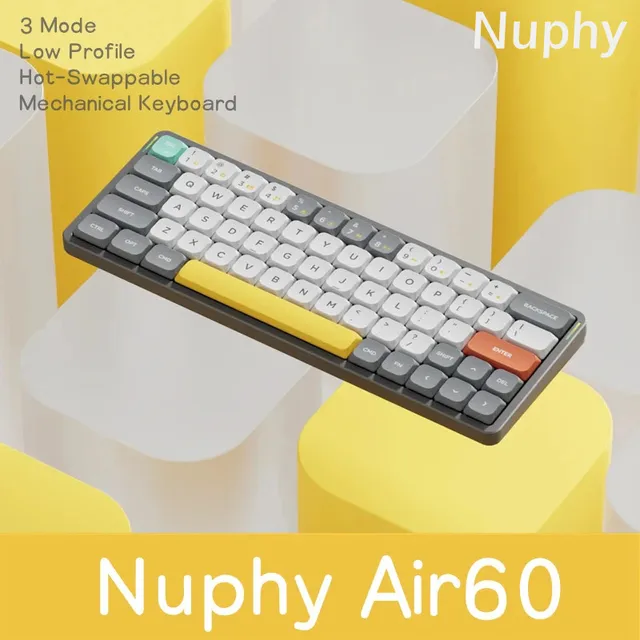 Nuphy Air60 블루투스 무선 핫 스왑 가능 60% 로우 프로파일 기계식 키보드