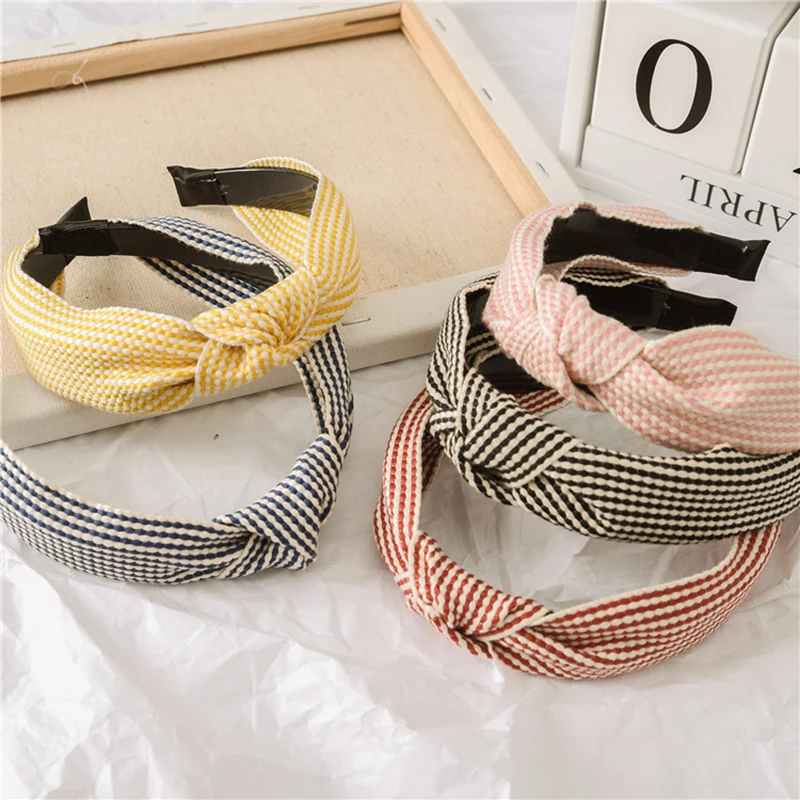 New Cross Lattice Hair Bands Wide Hair Accessories For Women Girls Retro Knotted Headband Korea Headbands Fashion Accessorie bag accessorie diy fashionable colourful crossbody adjustable shoulder bag strap new replacement accessories bag belt handle