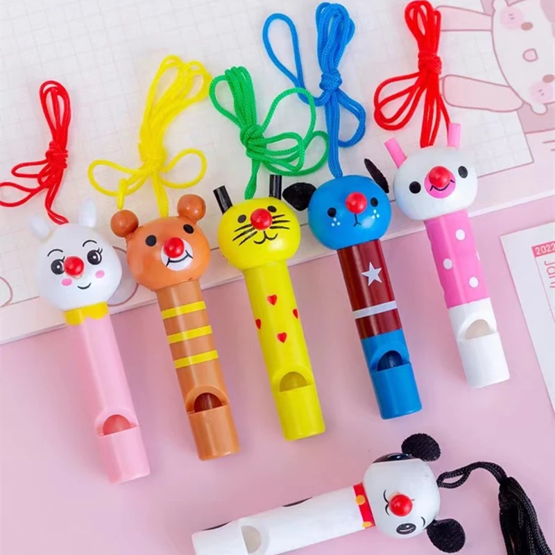 Mini multicolor wooden whistles kids birthday party favors decoration baby shower noise maker toys goody bags pinata gifts 20Pcs