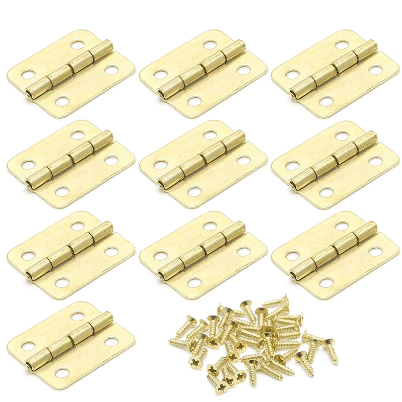 

10x Kitchen Cabinet Door 4 Holes Drawer Hinges Jewelry Box Furniture 18x16mm Drop Shipping