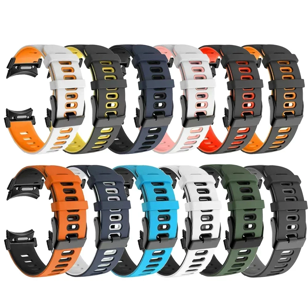 삼성에 적합한 갤럭시 워치용 퀵핏 실리콘 스트랩, 4/6 클래식 47mm 43mm 4 5/6 40mm 44mm, 갭 없음, 갤럭시 워치 5 프로용