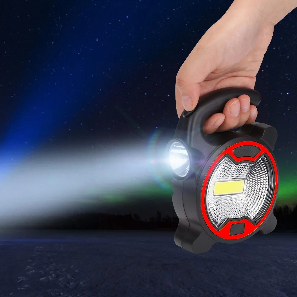 Battery Powered Portable COB LED Work Light Handheld Lantern Flashlight Outdoor Tent Camping Lights with Handle (without Battery) camping light,portable flashlight,portable lanterns,camping lamp,camping lantern