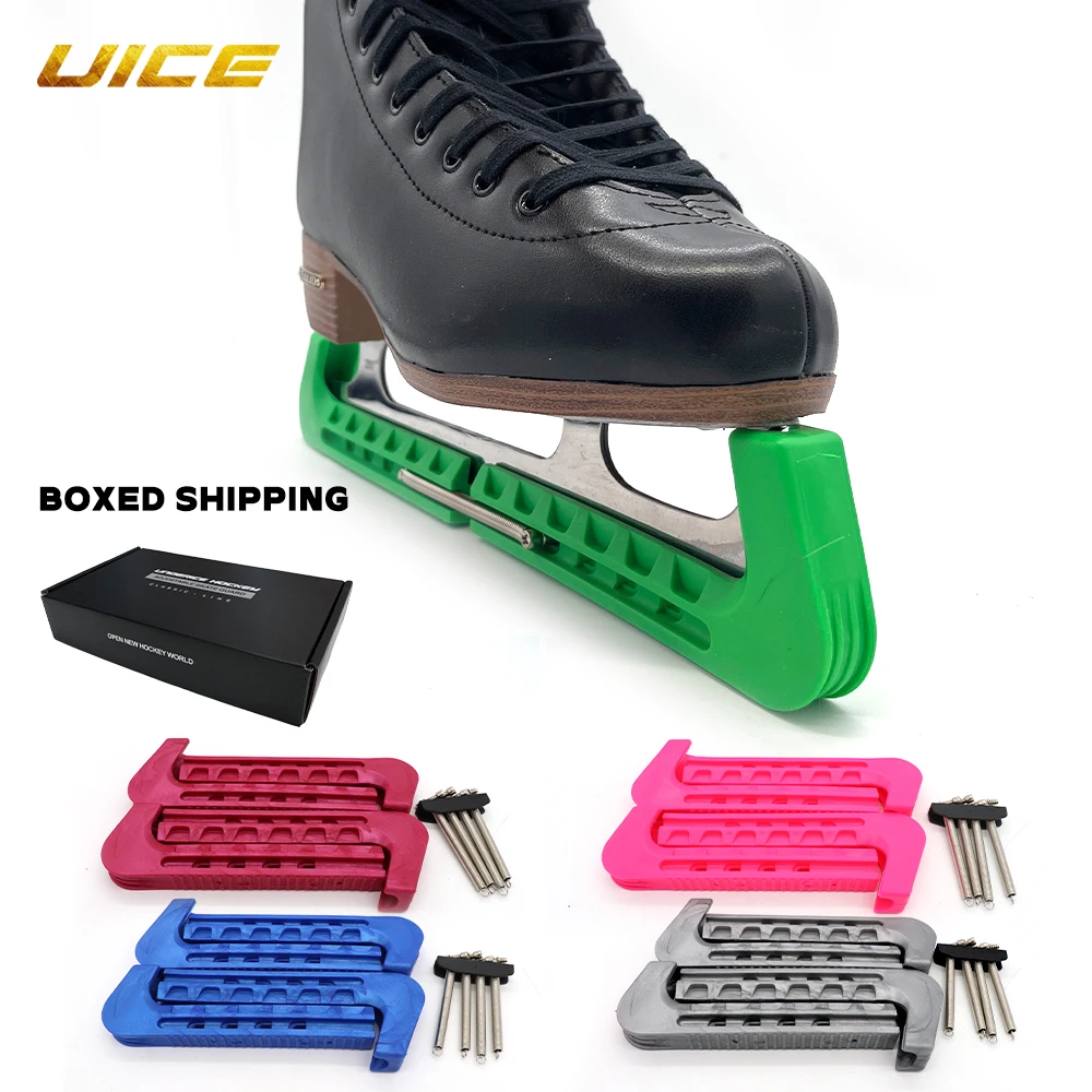 1 Pair Adjustable Ice Hockey Figure Skate Blade Covers Ice Skate Blade Guards Adjustable Spring Hockey Figure Skates