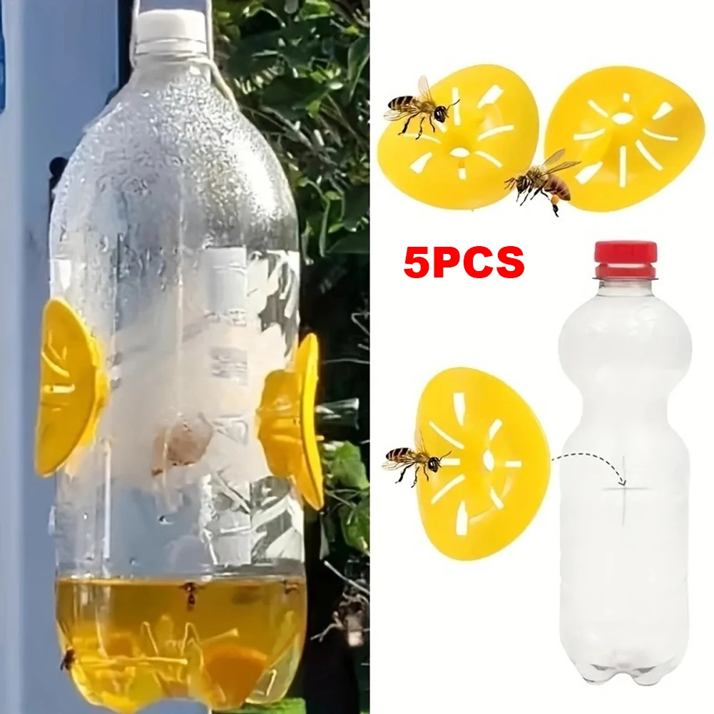 5Pcs Flying Insects Funnel Trap Reusable Flower Shape Garden Outdoor Pest Control Tool Portable Wasp Catcher Gardening Equipment