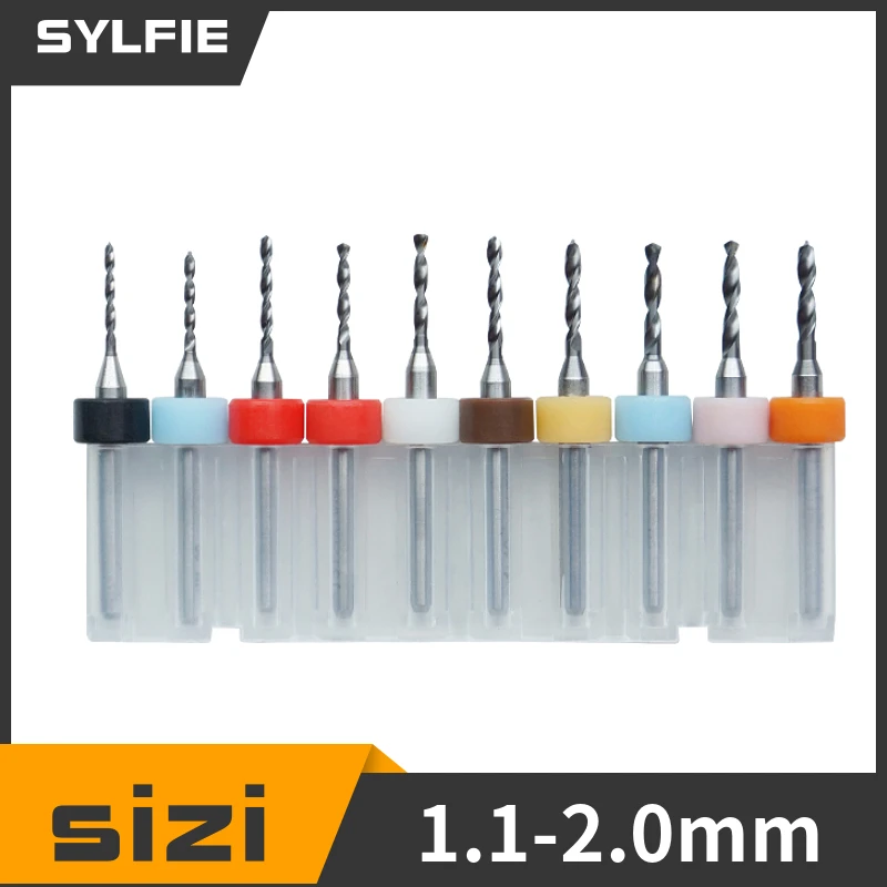

Carbide PCB Drill Bit 10pcs 1.1-2.0mm 1/8 Shank Mini Drill Bit Set for PCB Circuit Board,Placstic Drilling