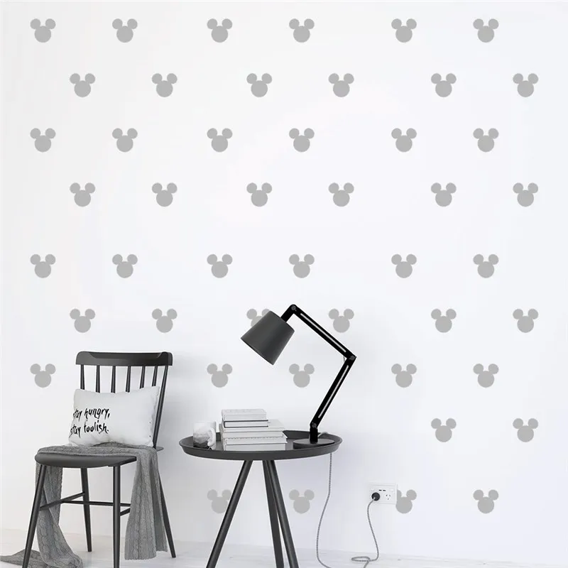 Wall Stickers Cartoon Wall Decals Vinyl Wallpaper Mural Art For Disney Mickey Minnie Portrait Kids Rooms Home Decor