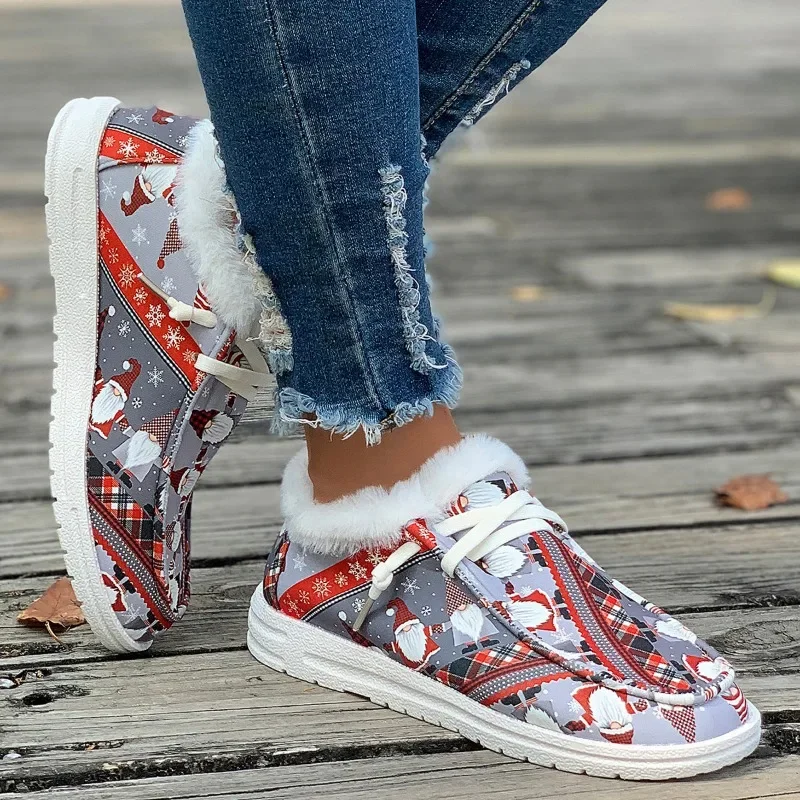 Hot Selling Winter Casual Women's Ankle Boots Plush Warm Snow Boots Suede Soft and Comfortable Women's Flat Bottom Warm Shoes