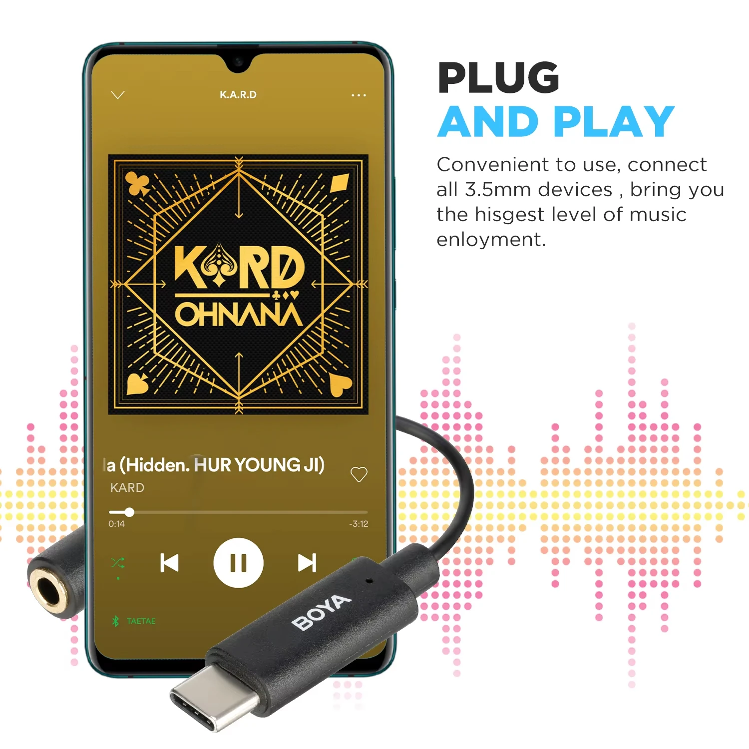 BOYA BY-K4 6cm 3.5mm TRSメス - Type-Cオス マイクオーディオ