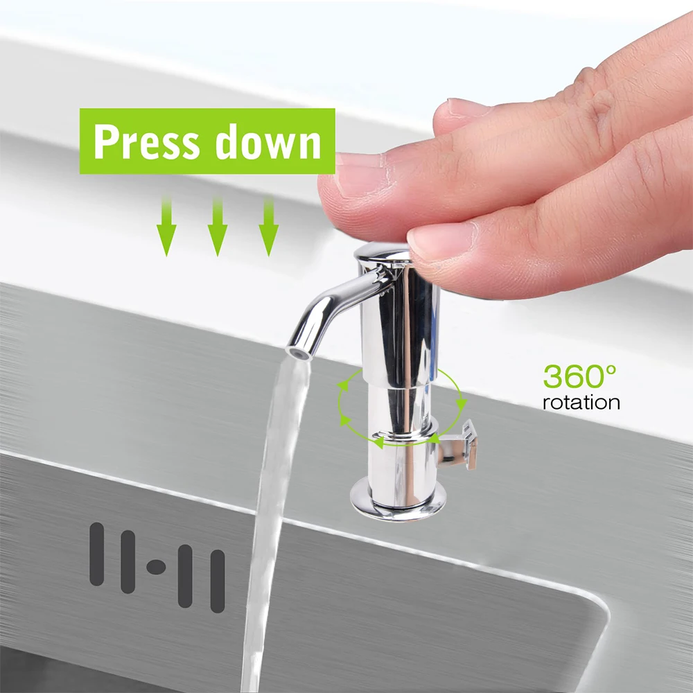 ABS Soap Dispenser Kitchen Sink Built in Sink Countertop Pump With Extension Tube kit HomeTool Bottle Accessories 1 Box