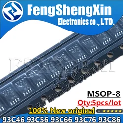 5 - Pack Enhanced EEPROM Memory Chips in MSOP8 Package (93C66 R66)
