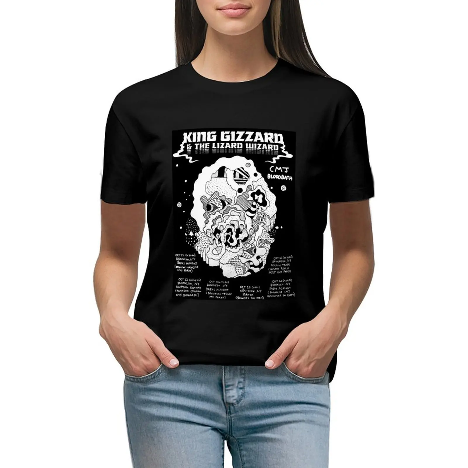 

king gizzard and the lizard wizard T-shirt hippie clothes lady clothes plain t shirts for Women
